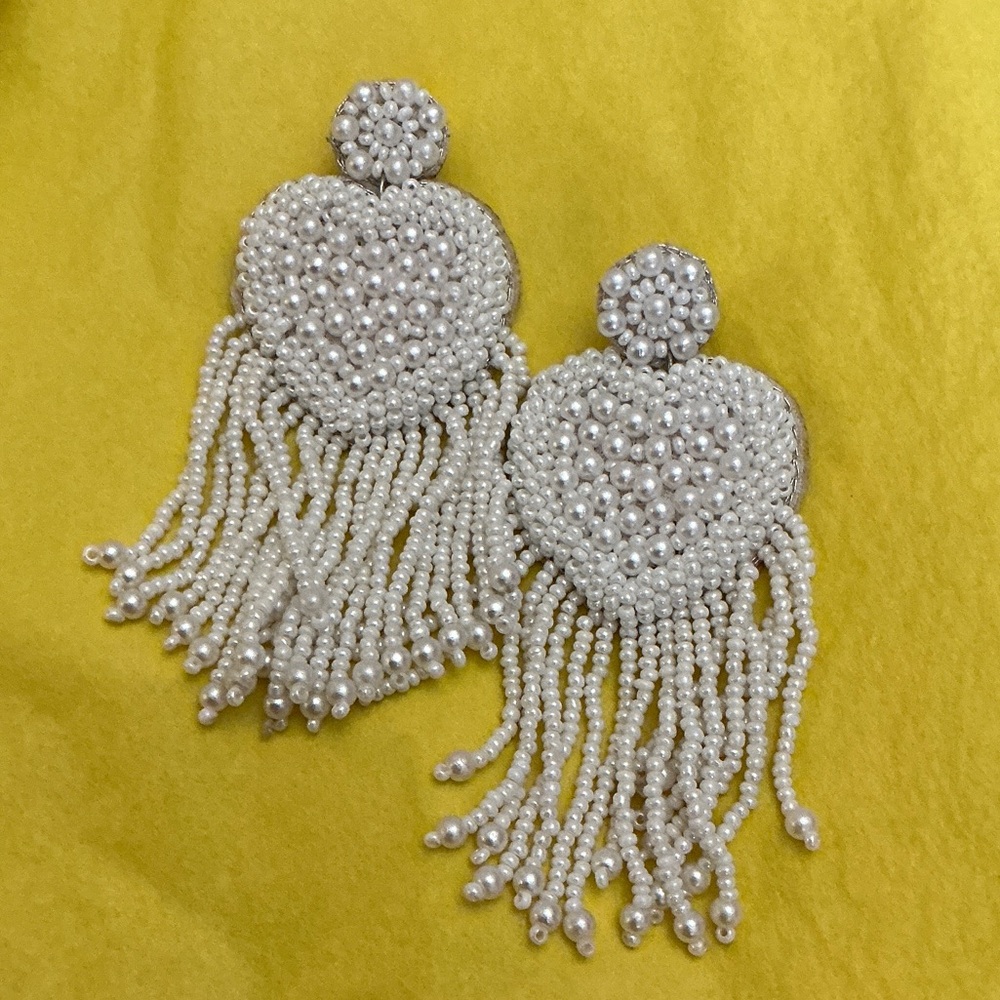 Handmade Beaded Heart Earrings